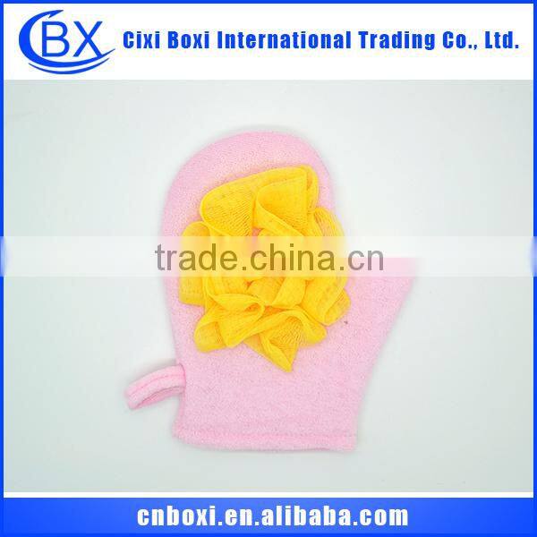 Comfortable cute polyester/nylon baby bath glove,bath sponges for kids
