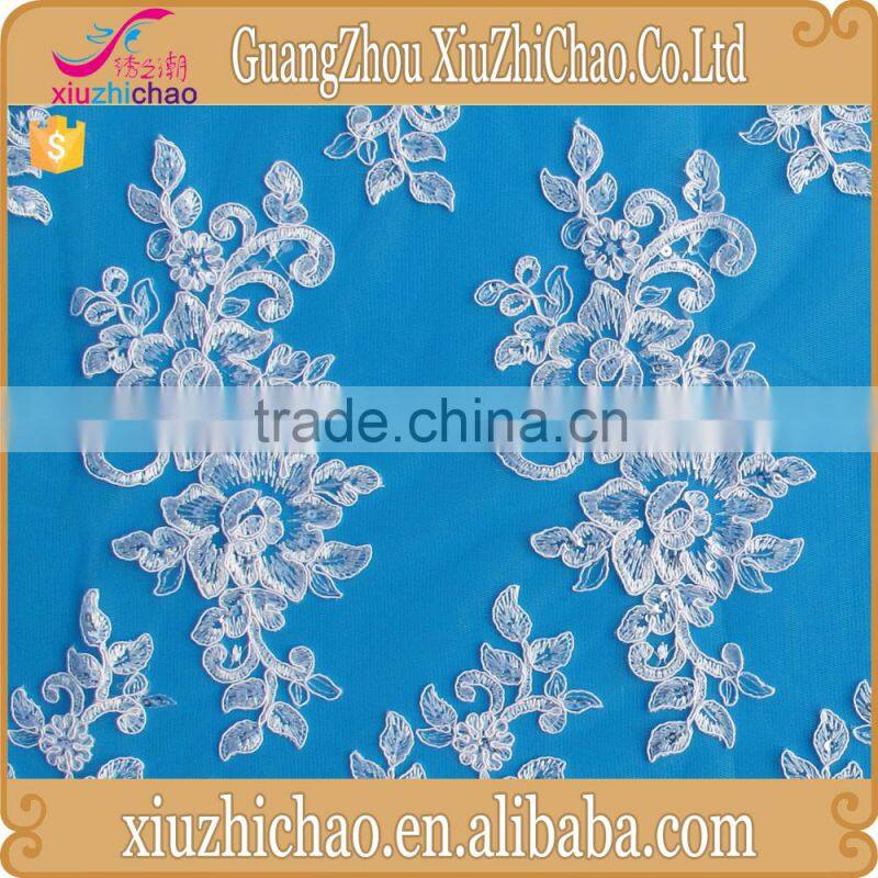 ZP0005-M Wholesale Luxury Bridal Muslim Wedding Lace Fabric White Beaded Wedding Dress