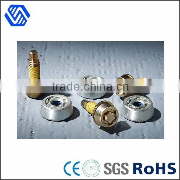 different colors titanium bolt with washer and wrench and banners