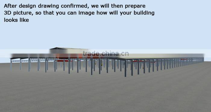 Trussed construction steel structure 45m clear span farm grain store