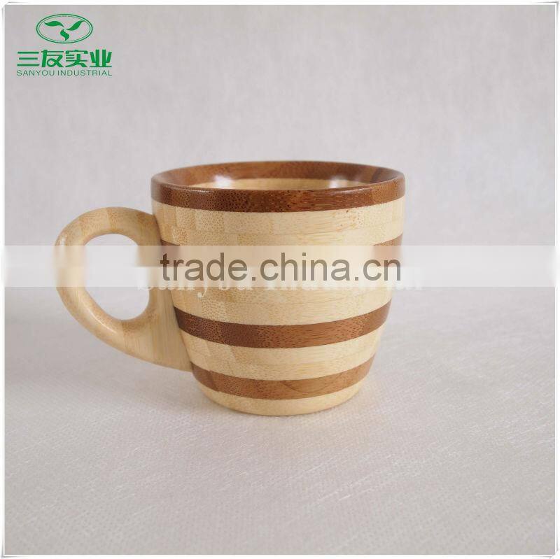 Round Natral Bamboo Cup with Handle