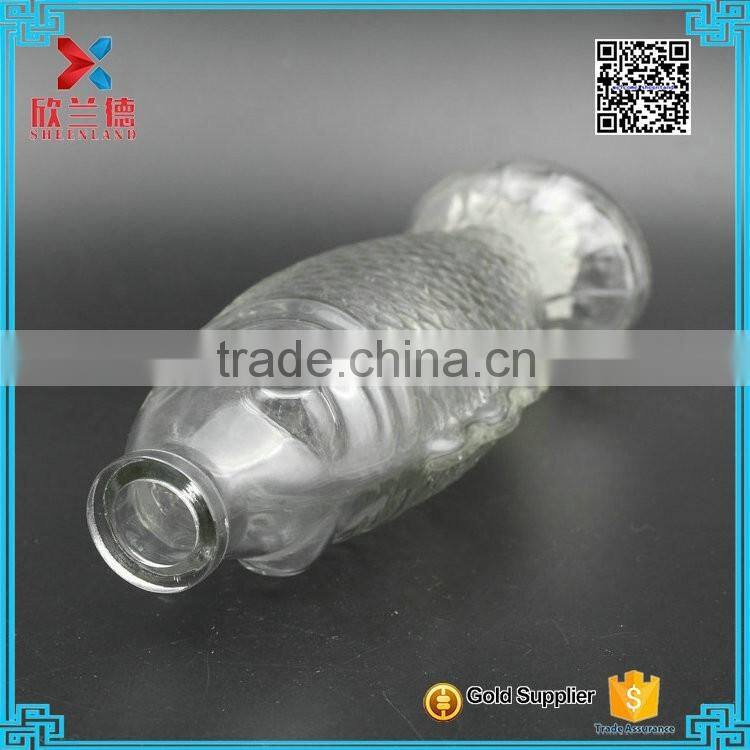 Exquisite 16oz unique fish shape wine glass bottle/liquor beverage bottle