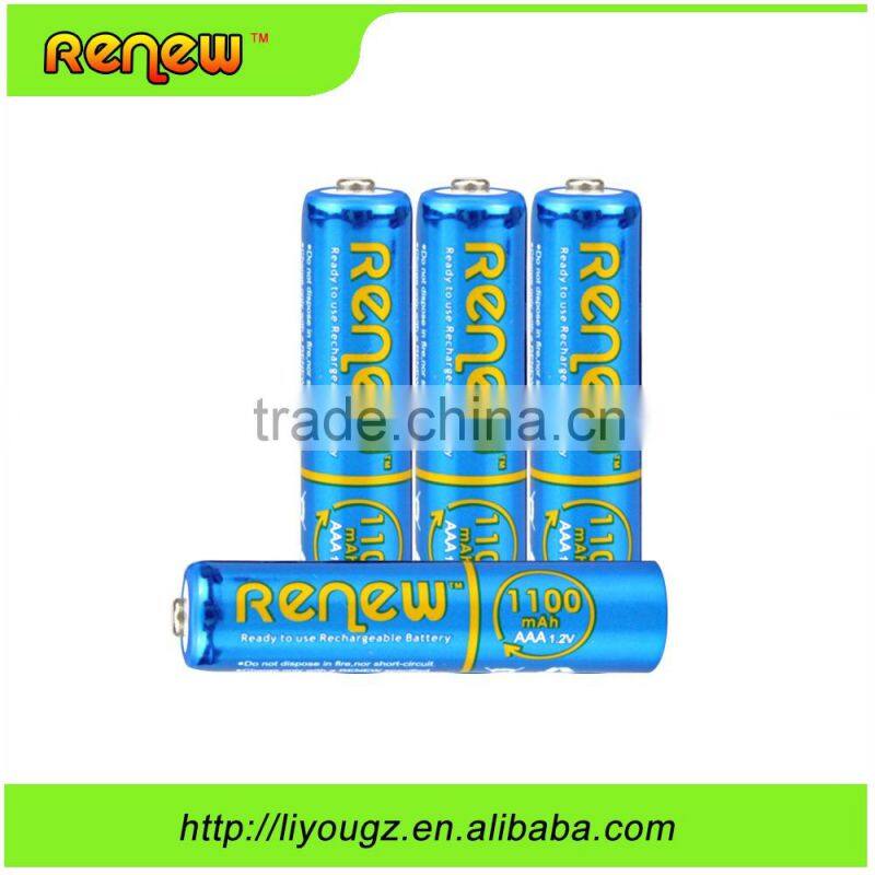 RENEW brand Ready-To-Use NiMH 1100mAh AAA Rechargeable Batteries, 8 Pack