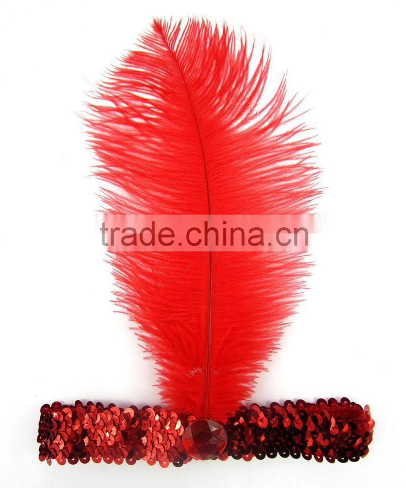 1920S feather flapper headpiece gatsby charleston fancy dress costume accessory