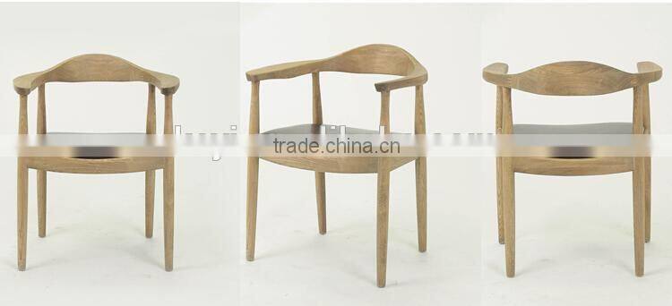 Kennedy President ASH Arm antique chair/ Hans J Wegner Round chair With beautiful Wood Grain(CH-333)