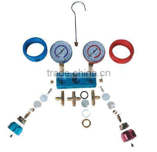 1/4 SAE 2-valve diaphragm valve manifold with sight glass 68mm and 80mm gauge optional PR1004