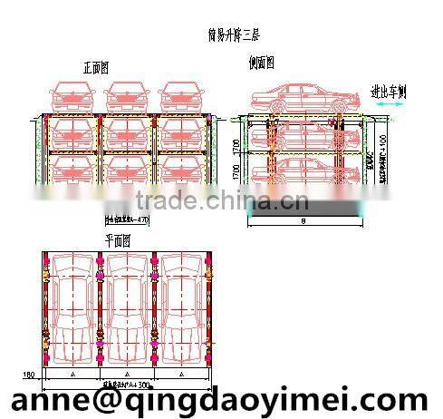 The stainless machine easy basement type underground garage electrical hydraulic lifter