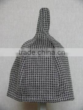 Waffle natural/black linen cotton fabric