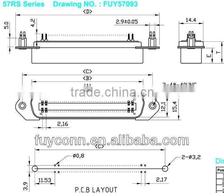 Centronic Champ DDK Male Plug PCB Straight DIP Type Header Connector