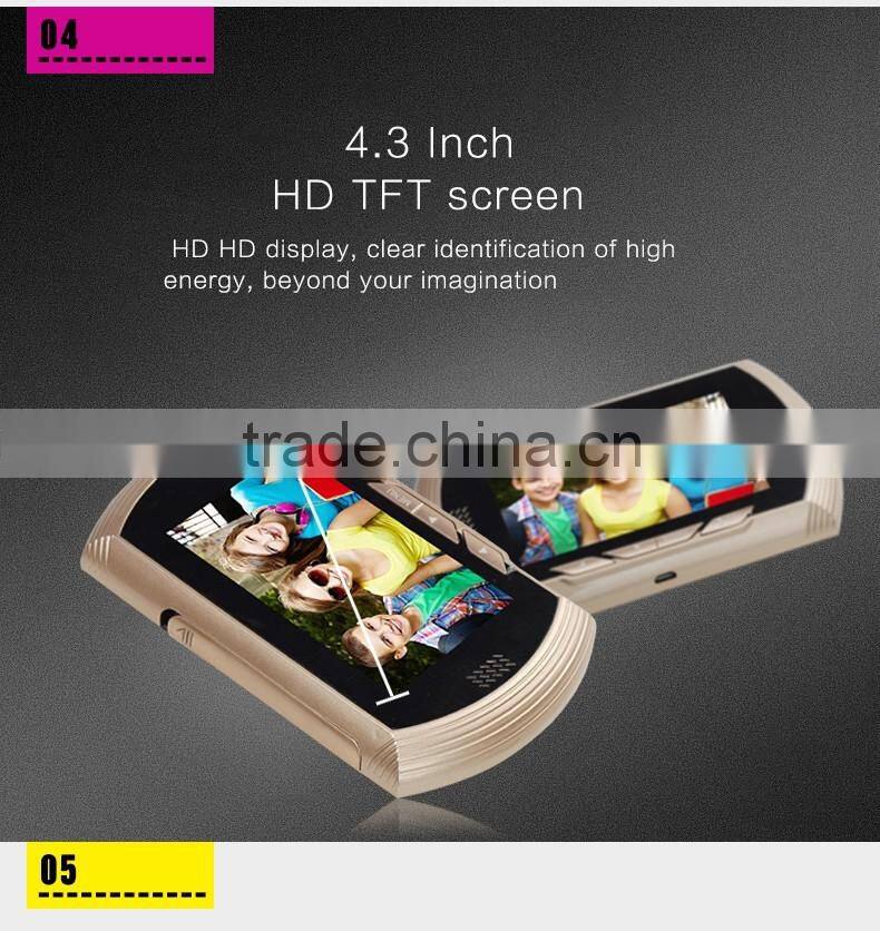 Digital Door Viewer With 4.3 inch LCD Screen Digital Memory Card Door Peephole Viewer Doorbell Security Camera