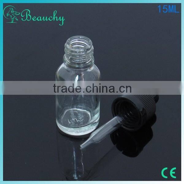 hot 2015 beauchy 15ml glass dropper bottle, colored glass bottles e-liquid glass bottles