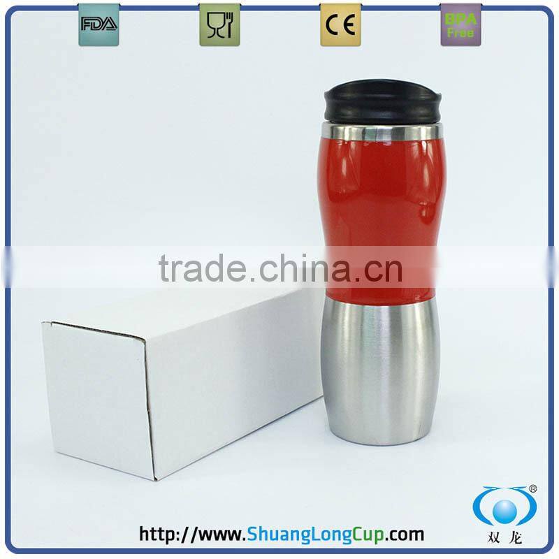 Two-Toned Double Wall Insulated Unique Coffee Travel Mug Tumbler