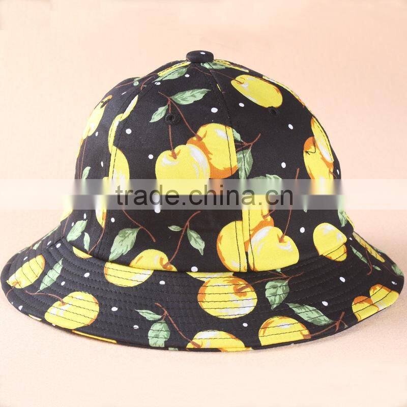 Cotton Bucket Hat Cheap Bucket Hat custom fruit printed hats