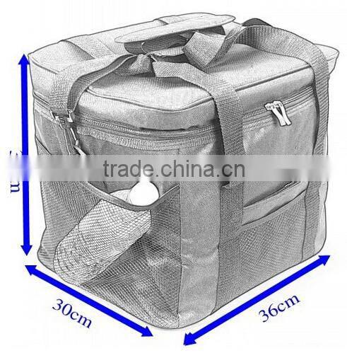Waterproof Portable Lunch Cooler Bag Black Large Volume Men Outdoor Picnic Storage Bag 33L