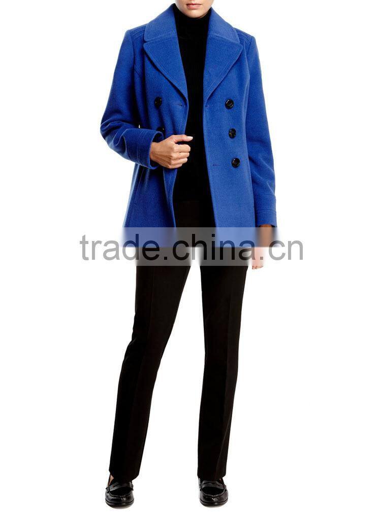 2015 Latest Women Fashion Winter Cobalt Peacoat jacket