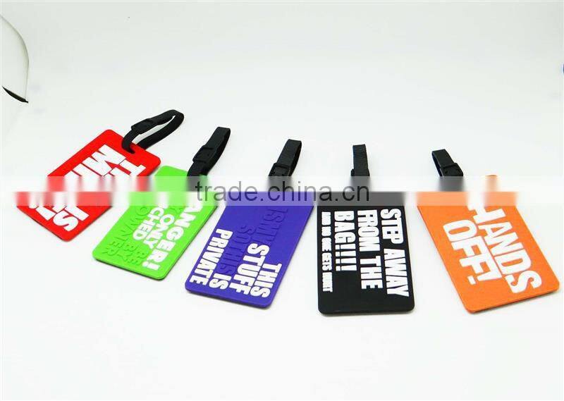 Custom Made Soft PVC Luggage Tag with Name Label/ silicone soft pvc luggage tag