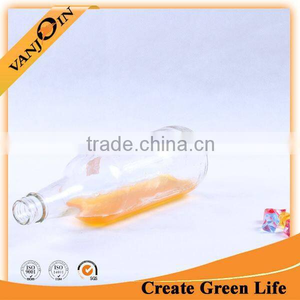 Transparent round shaped vodka glass bottle