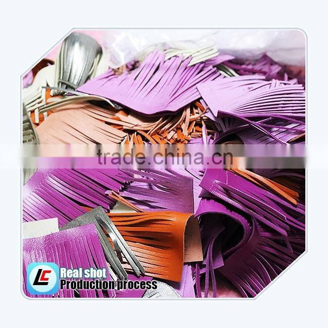 Fashionable female decorative orange cowleather tassel for necklace in 2015