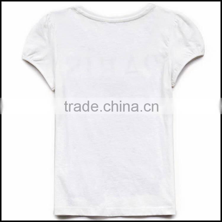 Top sale custom kids round neck blouses inexpensive t shirt printing with low prices