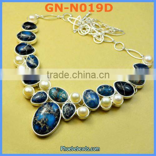 Wholesale Luxury Purple Regalite Handmade Gemstone Necklaces With Pearl GN-N019