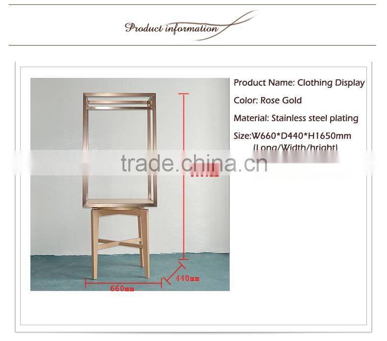 Metal And Solid Wooden Design Fashion Gifts Clothes Display Hanging Rack 65''H