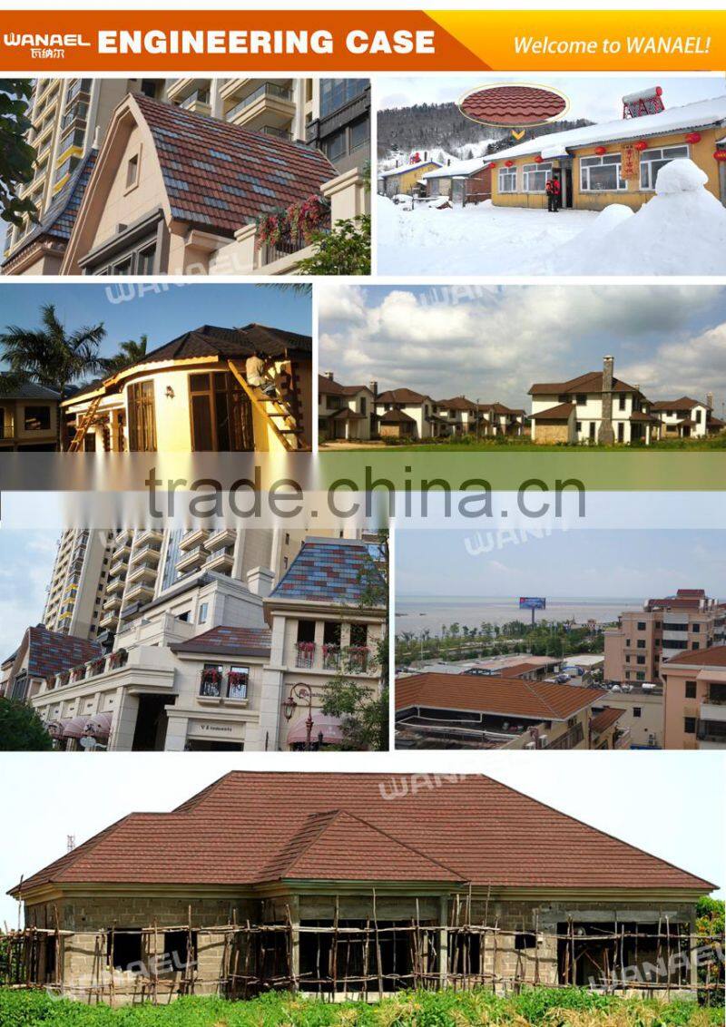 Wanael Shingle 1340x420mm sand coated steel roofing materials Eaves Protection