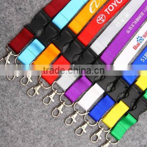 High quality cheap custom orange lanyards with carabiner