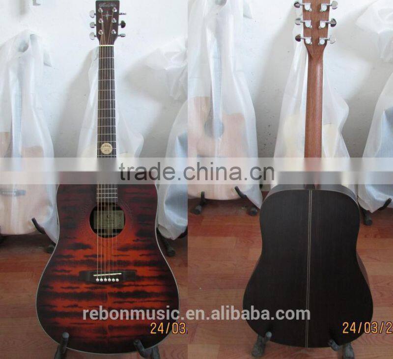 41 size solid laser carved acoustic guitar