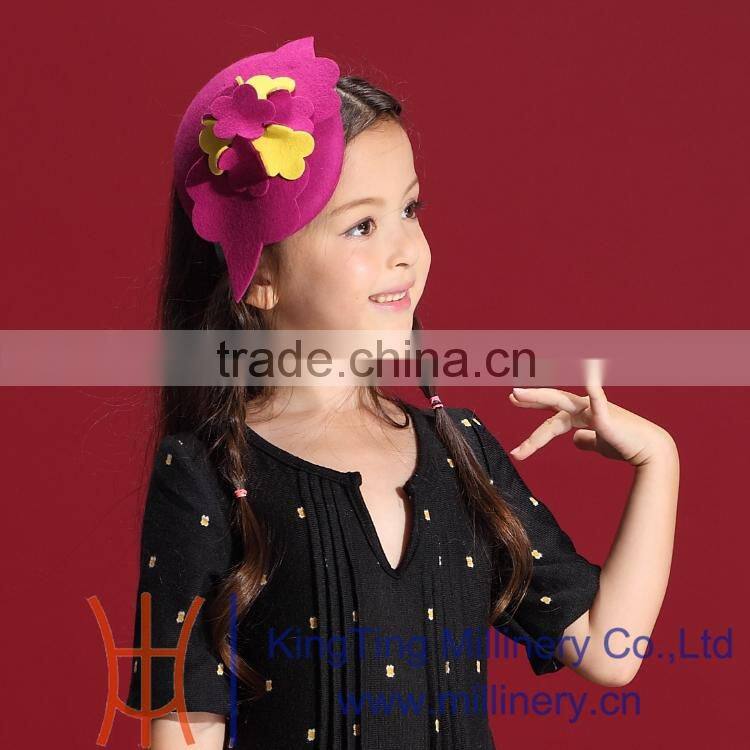 Wholesale Girls Fashion Wool Fascinators/Headpieces Red/Yellow Decorative Hat