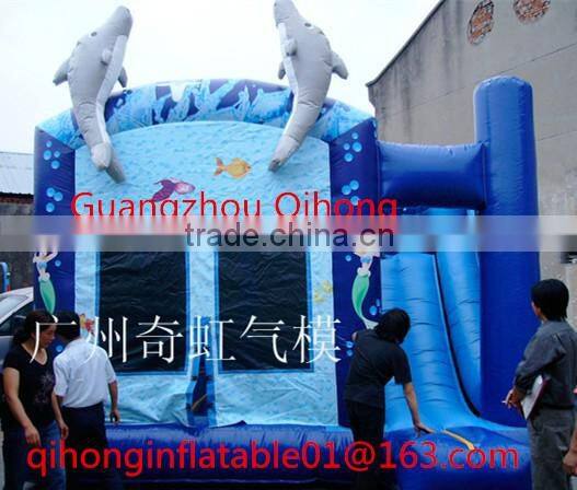 Sea series high quality inflatable bouncer with slide, inflatable castle, air bouncer