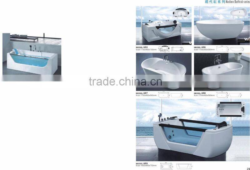 Comfortable design freestanding acrylic portable material bathtub