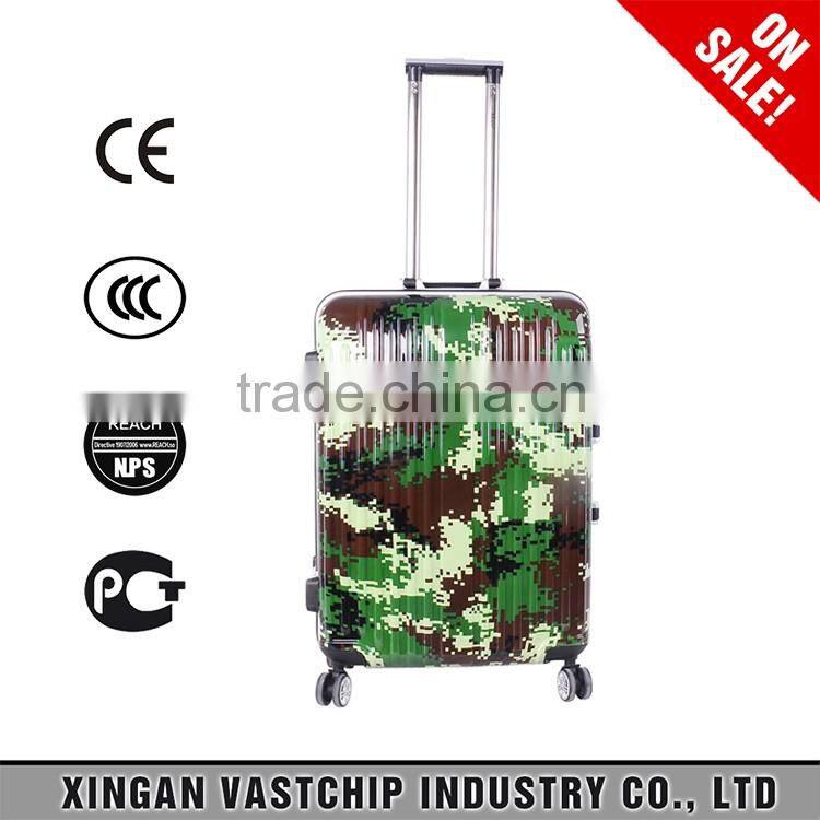 Aluminium trolley pattern military travel bag Case for suitcase Fashion Travel Hardside Luggage