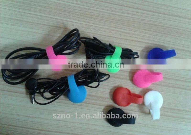 wholesale fashion shape headphones silicone wire sucker holder