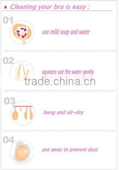 Adhesive strapless push up silicone bra for ladies