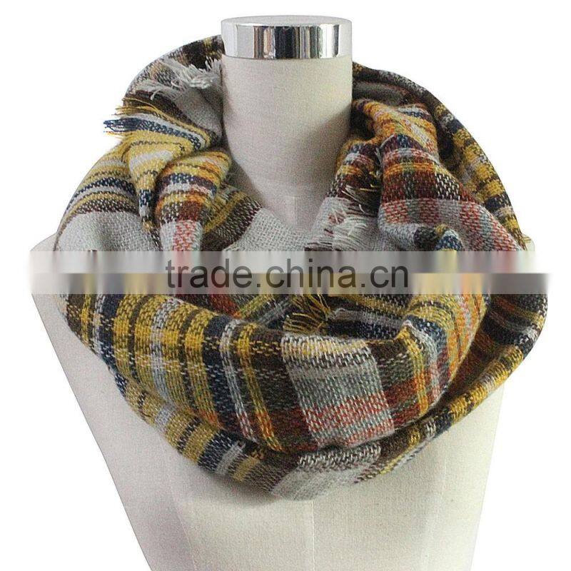 hot selling 2015 brand name tartan plaid oversize viscose fashion scarf, lady scarf