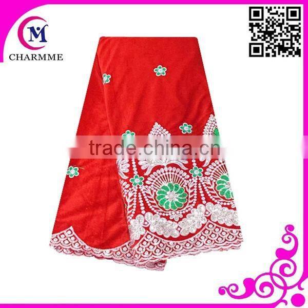 China factory wholesale price red velvet wedding dresses making african velvet lace fabric super soft velvet