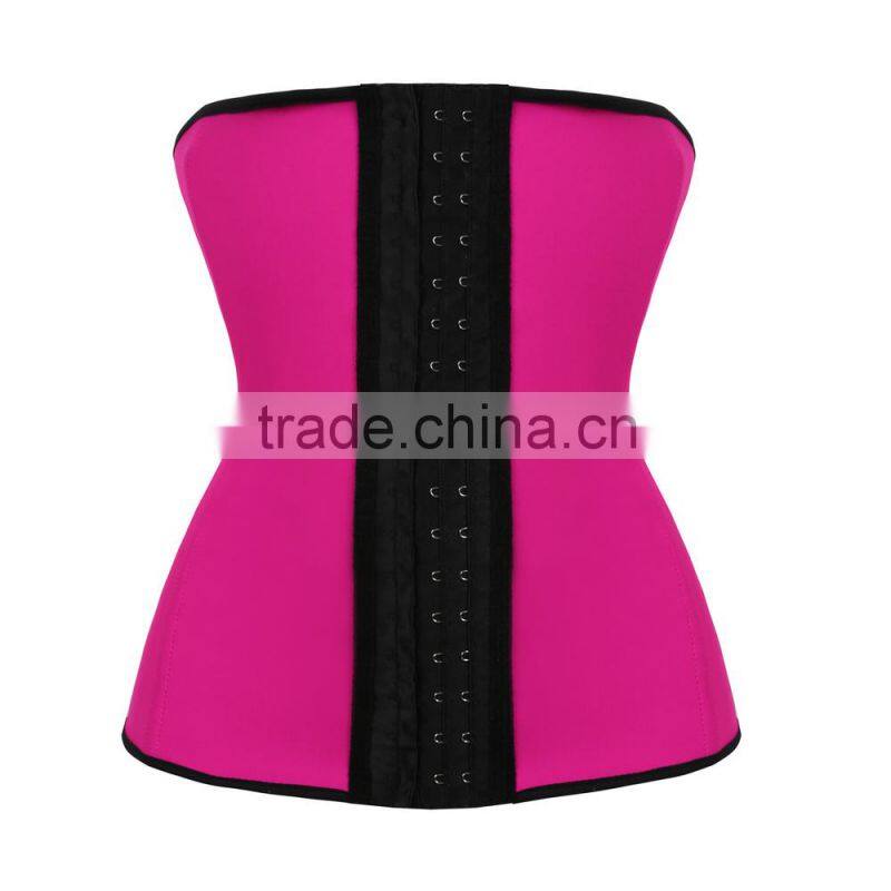 6 colors 9 steel boned women latex waist training corsets wholesale rubber corsets