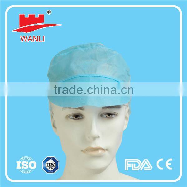 PP nonwoven disposable peaked cap/snood cap with peak