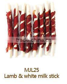 Dental Stick Dental Chews Lamb Jerky Wrapped Milk Stick Dry Pet Snack Healthy Dog Food Dog Treats with all Natural Ingredients