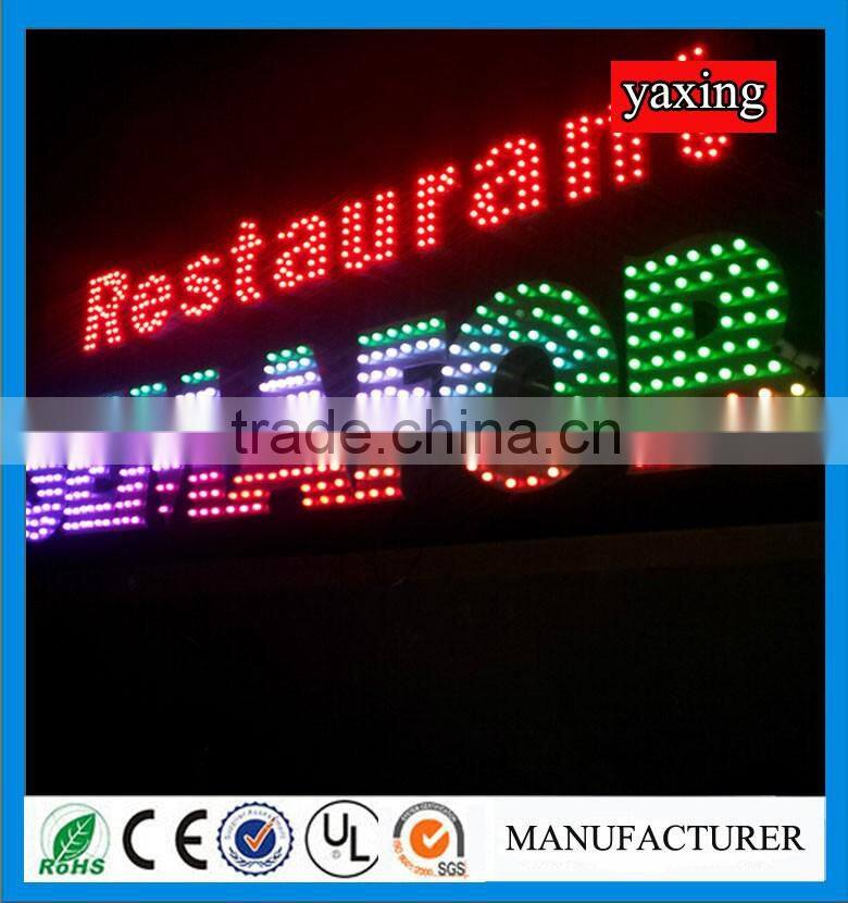 Store outdoor decoration led exposed light letter
