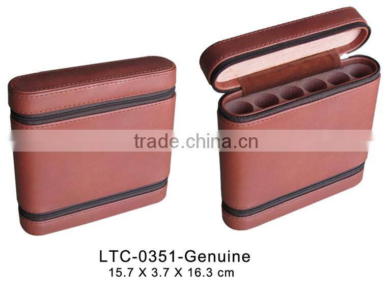Premium Leather handmade Cigar Case,travel cigar holder cigar tube with cedar veneer