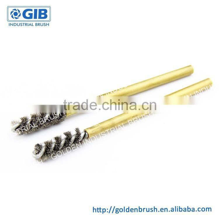 Single Stem Steel Wire Twist Brush, Tube Brush, Diameter 10 mm with Brass Shank
