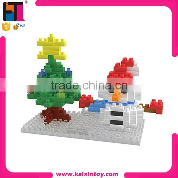 2015 Popular Toy lovely snowman diamond blocks cheap toy building blocks plastic
