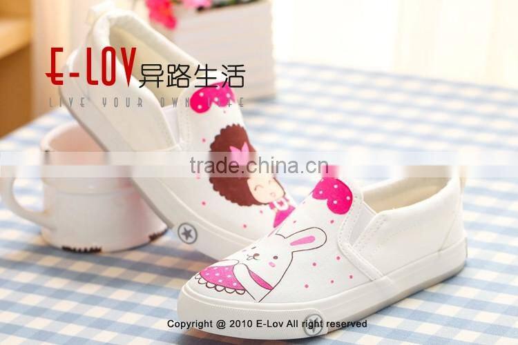 NO.XW009 White canvas slip-on shoes wholesale/Kids canvas shoes/Cheap canvas shoes