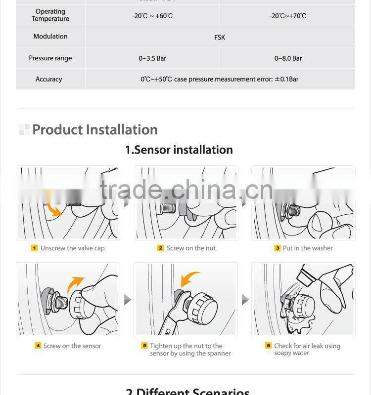 2015 SteelmateTP-S1 solar power tpms car hud display, tire pressure digital monitoring sensor, LED Monitor
