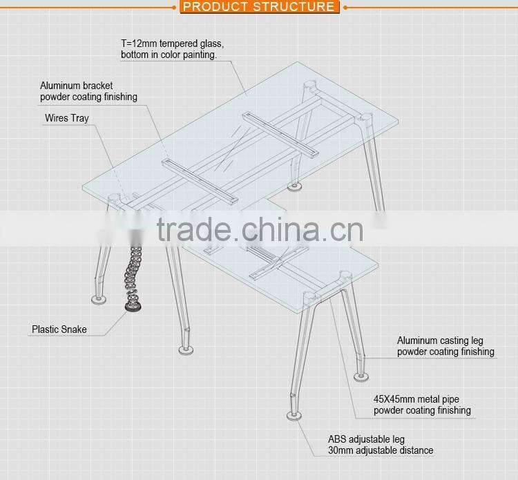 popular modern office furniture glass office desk