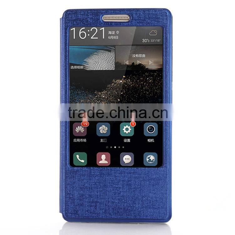 High quality PU window flip case for huawei p8 max with kickstand function