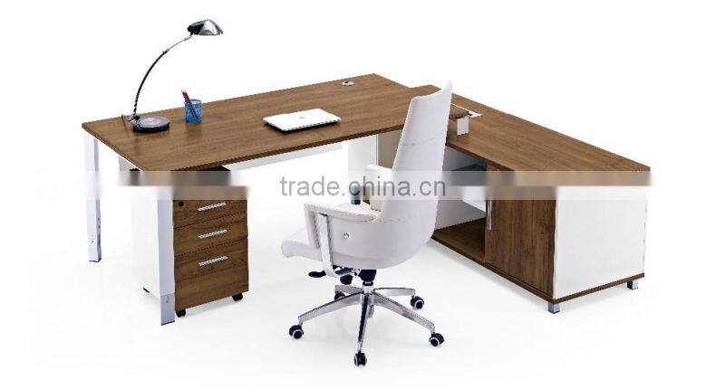 2016Comtemporary office furnitures L sharp staff table office desk for two people made in Foshan