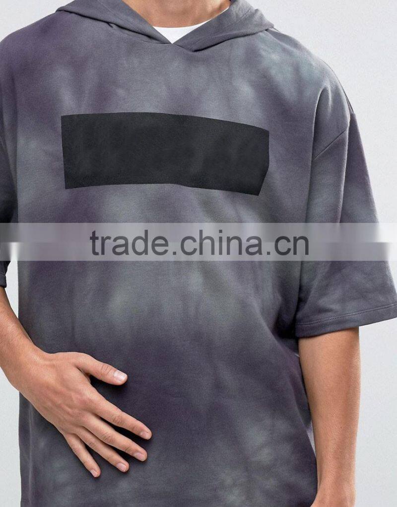 Promotion oversized with hood dark grey men custom high quality 1/2 sleeves pakistan hoodies