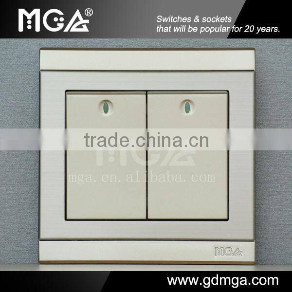 16A 250V 2 gang 2 way switch